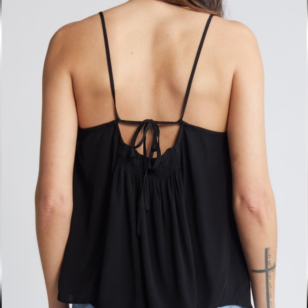 NWT Treasure & Bond Black Tie Back Camisole Size Medium